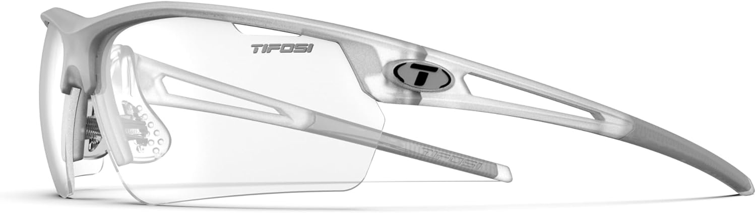 Tifosi Optics Navar FC Full Coverage Sport Sunglasses – Ideal For Golf, Pickleball, Running & Tennis. Vented Lenses(Satin Clear  Clear)