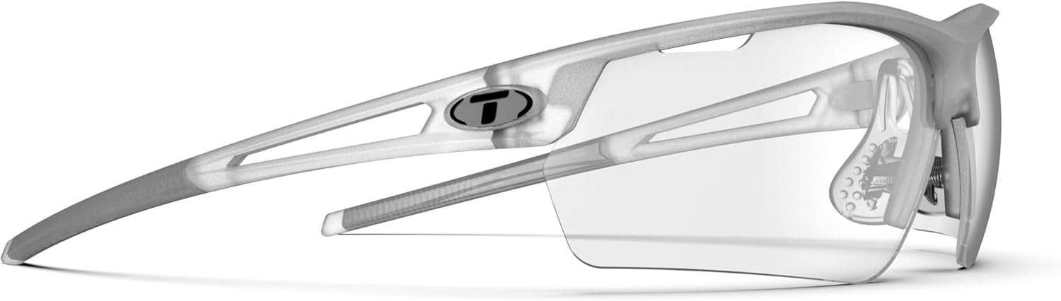 Tifosi Optics Navar FC Full Coverage Sport Sunglasses – Ideal For Golf, Pickleball, Running & Tennis. Vented Lenses(Satin Clear  Clear)