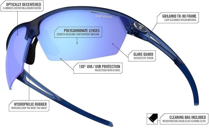 Tifosi Optics Navar Sport Sunglasses – Ideal For Golf, Pickleball, Running & Tennis. Vented Lenses Prevent Fogging(Satin Clear  Pink Mirror)