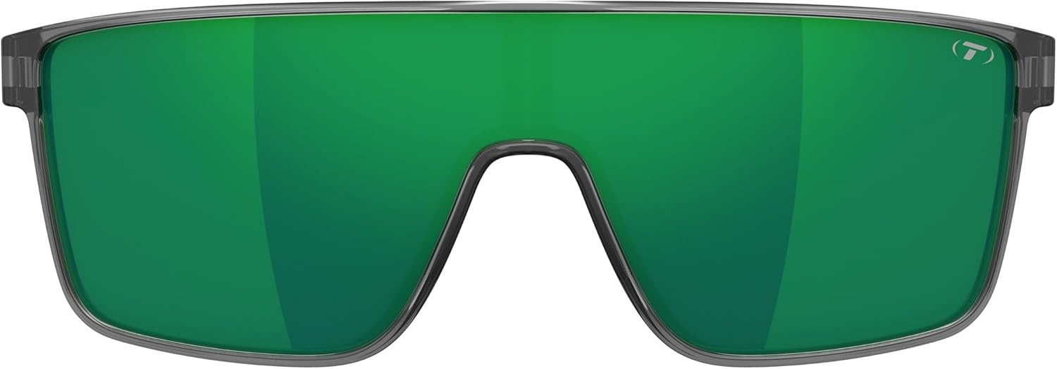 Tifosi Sanctum Sunglasses, Ideal For Cycling, Golf, Hiking, Running, Tennis & Pickleball, Lifestyle(Crystal Smoke  Green Mirror Polarized)