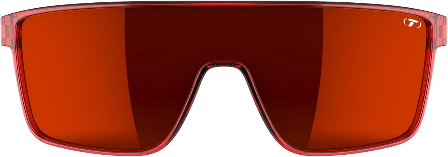 Tifosi Sanctum Sunglasses, Ideal For Cycling, Golf, Hiking, Running, Tennis & Pickleball, Lifestyle(Crystal Red Fade (Smoke Red Mirror))