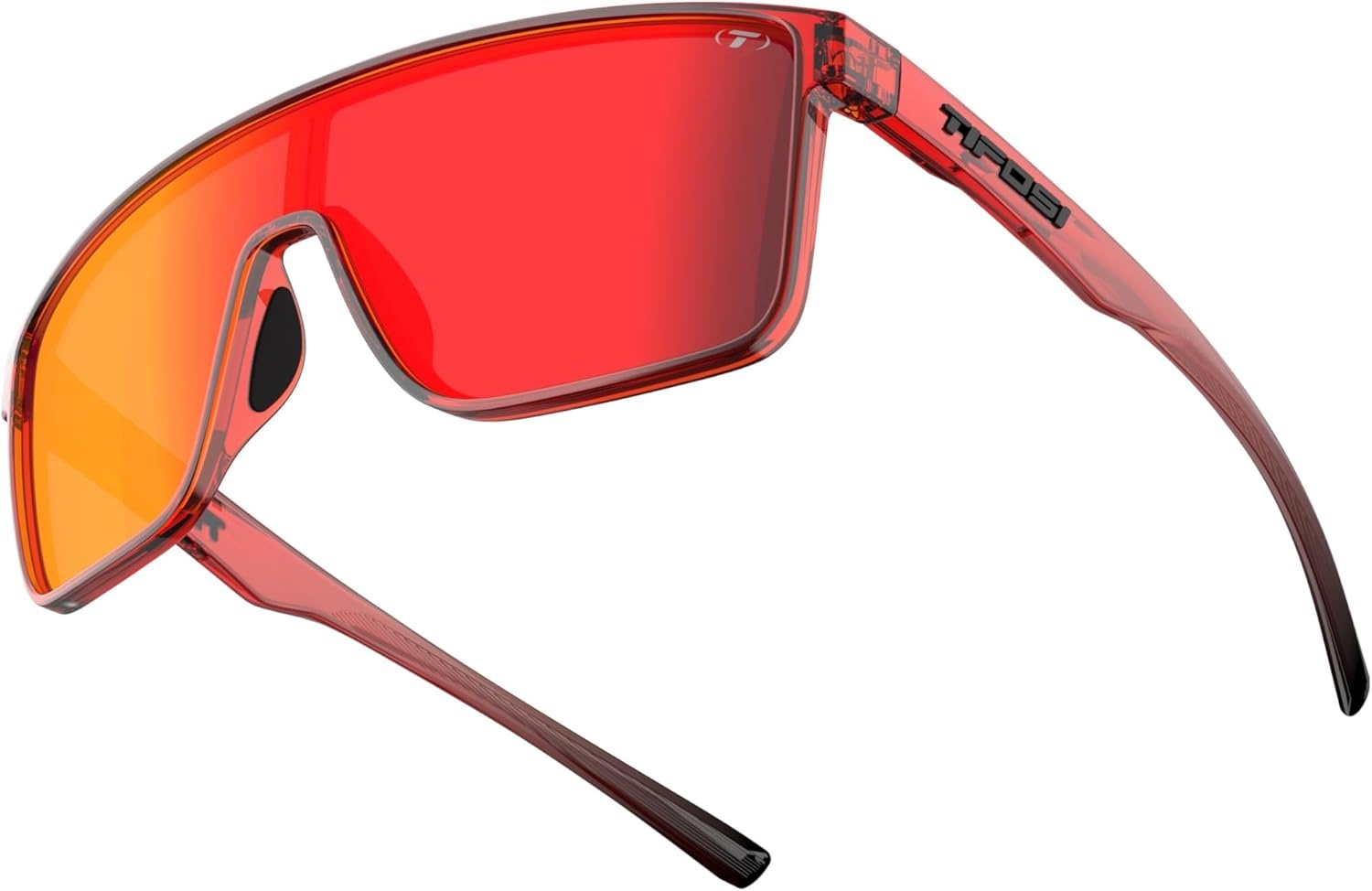 Tifosi Sanctum Sunglasses, Ideal For Cycling, Golf, Hiking, Running, Tennis & Pickleball, Lifestyle(Crystal Red Fade (Smoke Red Mirror))