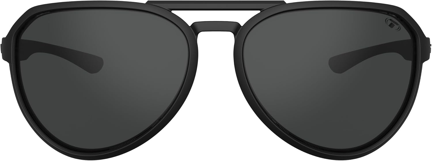 Tifosi Selca Tangle Free Aviator Men & Womens Sunglasses – Ideal for Golf, Hiking, Running, Pickleball & Great Lifestyle Look(Blackout (Smoke))
