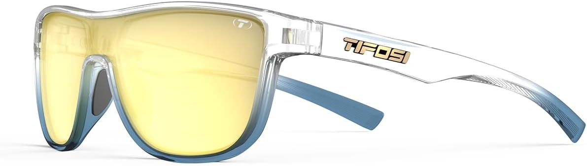 Tifosi Sizzle Tangle Free Sport Sunglasses – Ideal For Running, Cycling, Golf, Pickleball, Tennis and Trendy Lifestyle Look(Frost Blue (Smoke Yellow Lens))