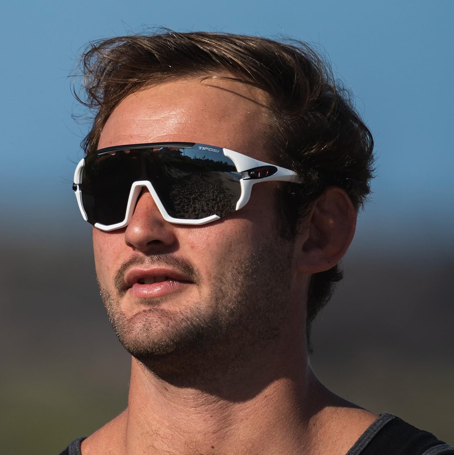 Tifosi Sledge(Matte White (Smoke/Ac Red/Clear Lenses))