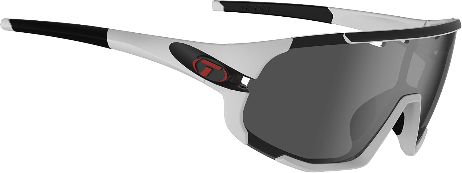 Tifosi Sledge(Matte White (Smoke/Ac Red/Clear Lenses))