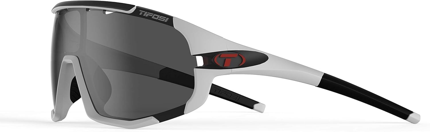 Tifosi Sledge(Matte White (Smoke/Ac Red/Clear Lenses))