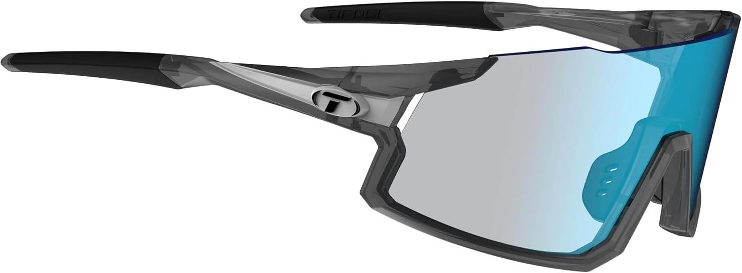 Tifosi Optics Stash Sunglasses – Ideal For Cycling (Gravel, MTB & Road), Baseball, Softball & Pickleball(Matte Smoke (Clarion Blue Fototec))