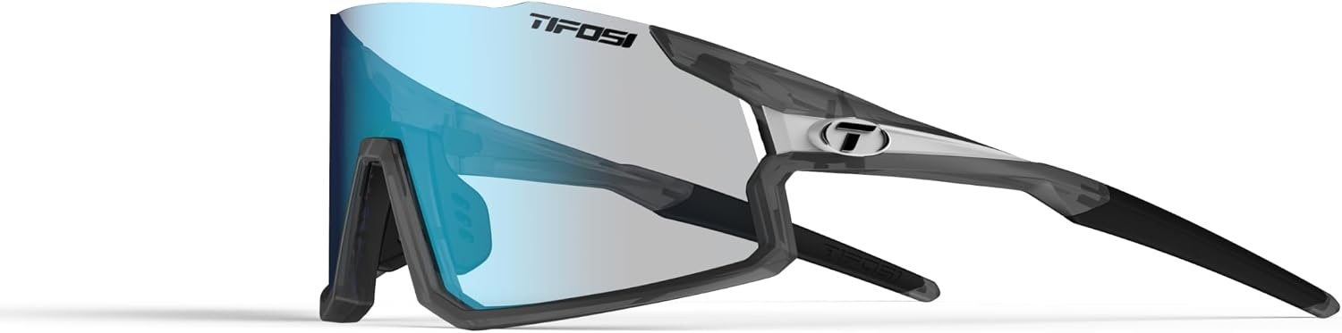 Tifosi Optics Stash Sunglasses – Ideal For Cycling (Gravel, MTB & Road), Baseball, Softball & Pickleball(Matte Smoke (Clarion Blue Fototec))