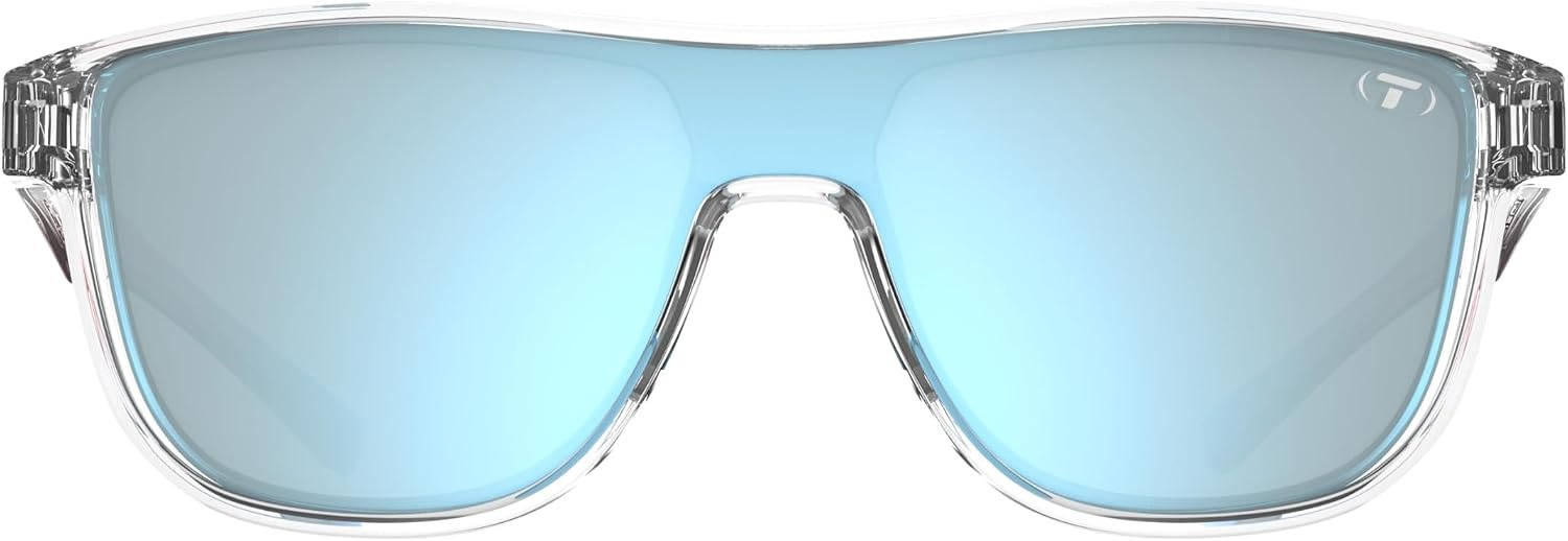 Tifosi Sizzle Tangle Free Sport Sunglasses – Ideal For Running, Cycling, Golf, Pickleball, Tennis and Trendy Lifestyle Look(Avant Clear (Smoke Bright Blue Mirror Lens))