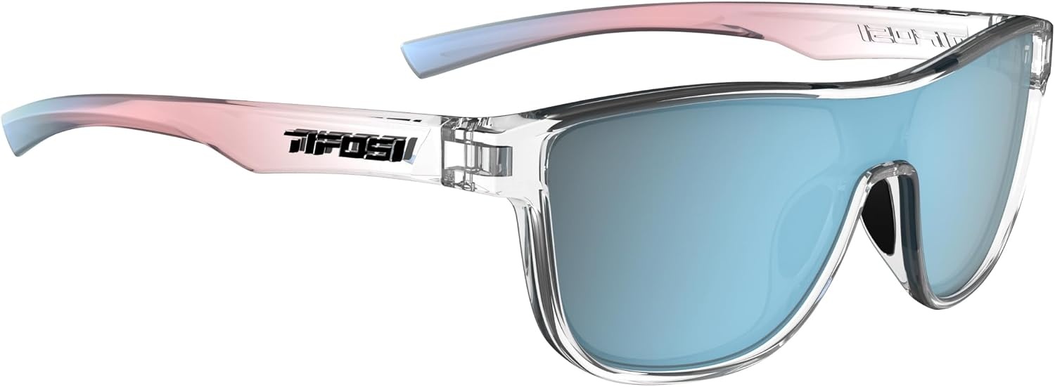 Tifosi Sizzle Tangle Free Sport Sunglasses – Ideal For Running, Cycling, Golf, Pickleball, Tennis and Trendy Lifestyle Look(Avant Clear (Smoke Bright Blue Mirror Lens))