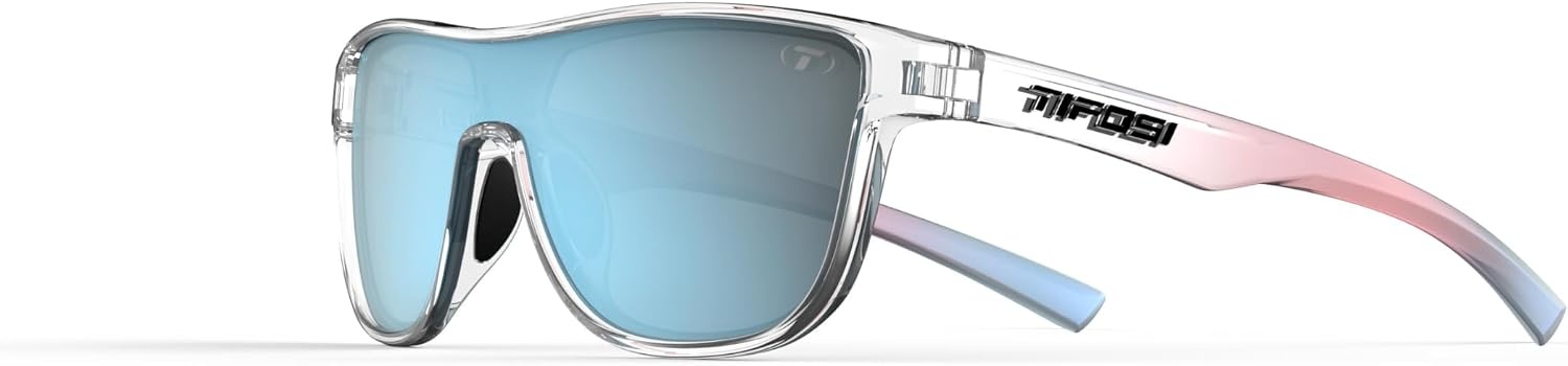 Tifosi Sizzle Tangle Free Sport Sunglasses – Ideal For Running, Cycling, Golf, Pickleball, Tennis and Trendy Lifestyle Look(Avant Clear (Smoke Bright Blue Mirror Lens))