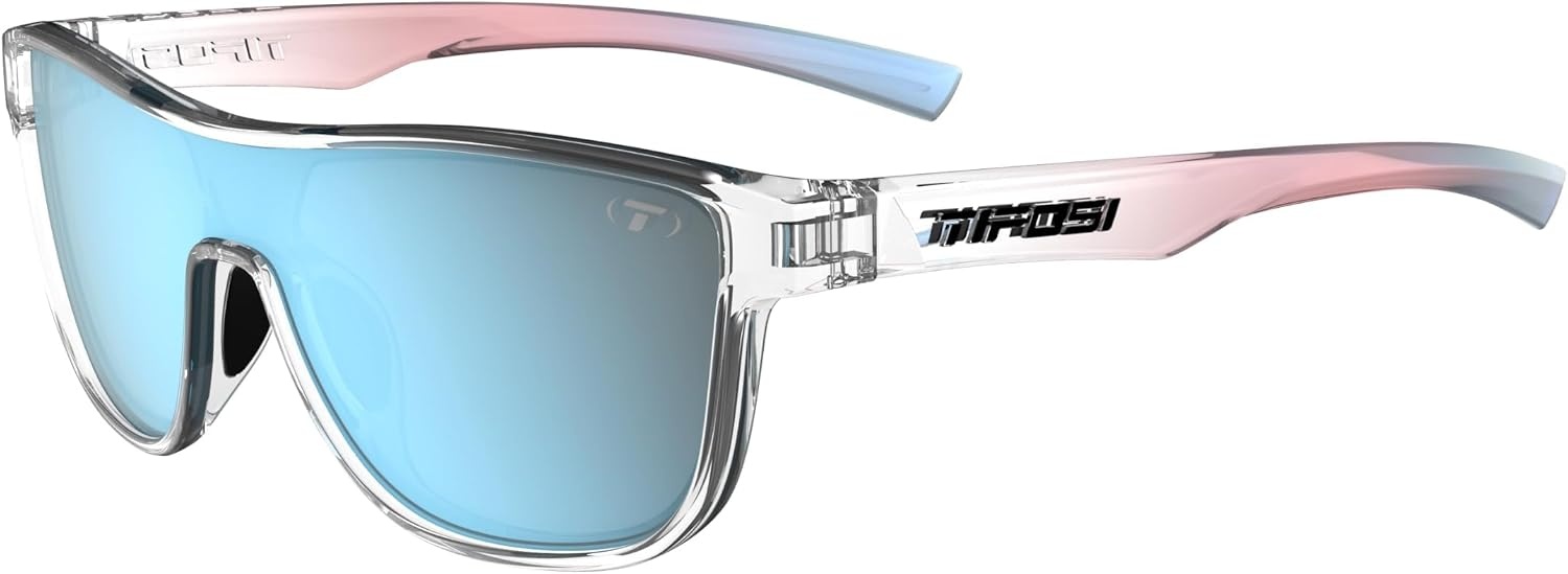 Tifosi Sizzle Tangle Free Sport Sunglasses – Ideal For Running, Cycling, Golf, Pickleball, Tennis and Trendy Lifestyle Look(Avant Clear (Smoke Bright Blue Mirror Lens))