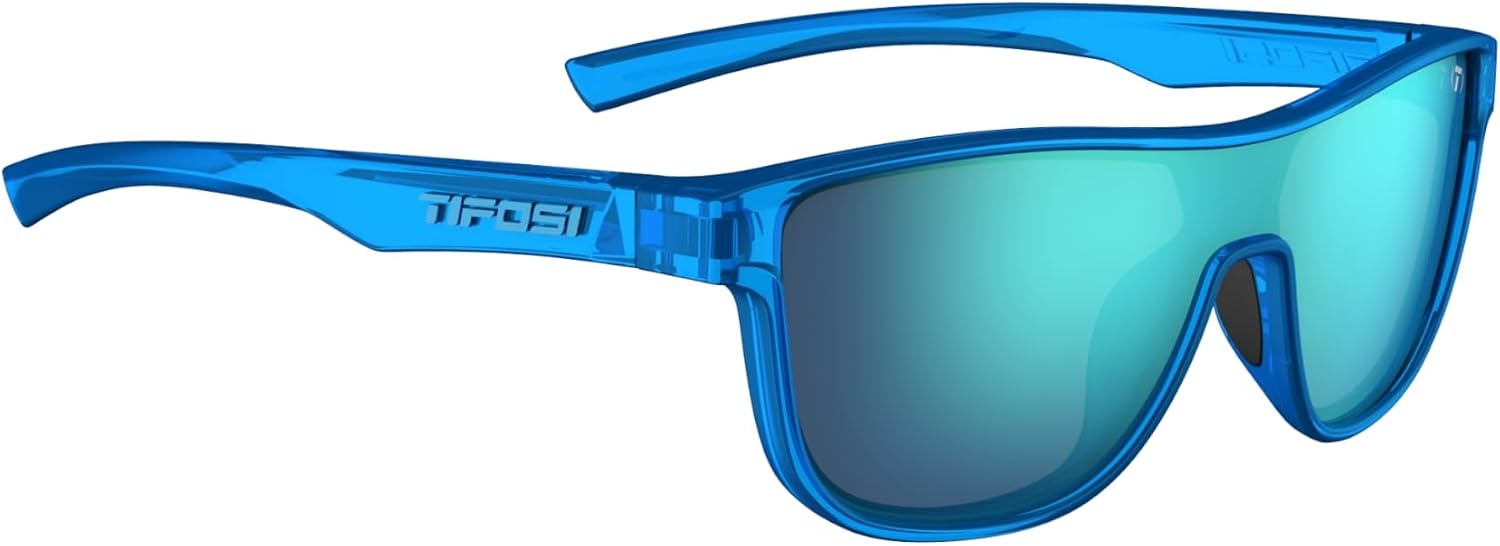 Tifosi Sizzle Tangle Free Sport Sunglasses – Ideal For Running, Cycling, Golf, Pickleball, Tennis and Trendy Lifestyle Look(Neon Electric Blue (Sky Blue Mirror Lens With Ar))