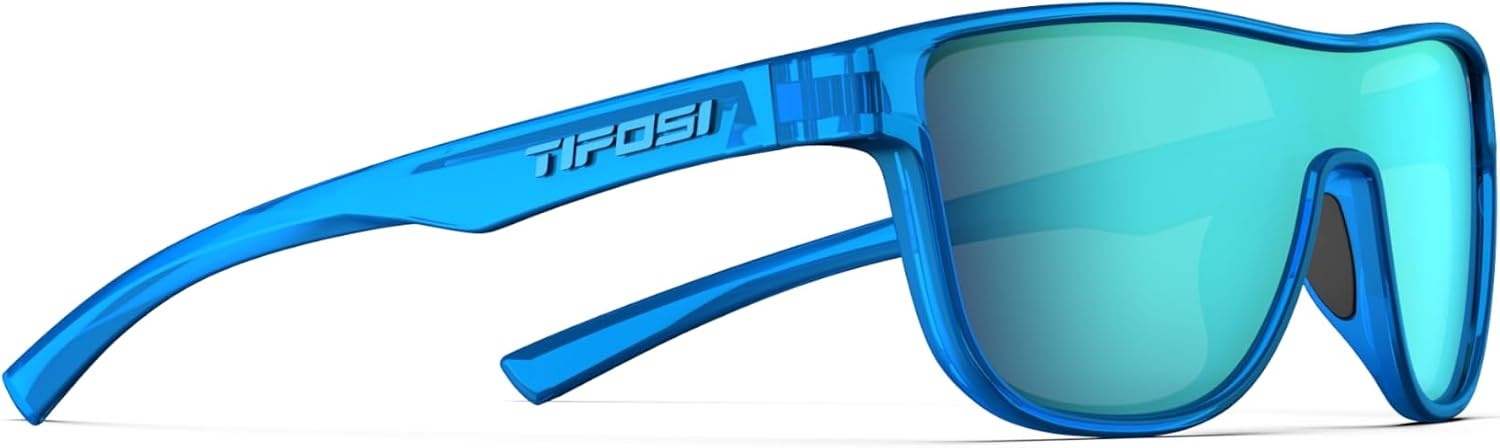 Tifosi Sizzle Tangle Free Sport Sunglasses – Ideal For Running, Cycling, Golf, Pickleball, Tennis and Trendy Lifestyle Look(Neon Electric Blue (Sky Blue Mirror Lens With Ar))
