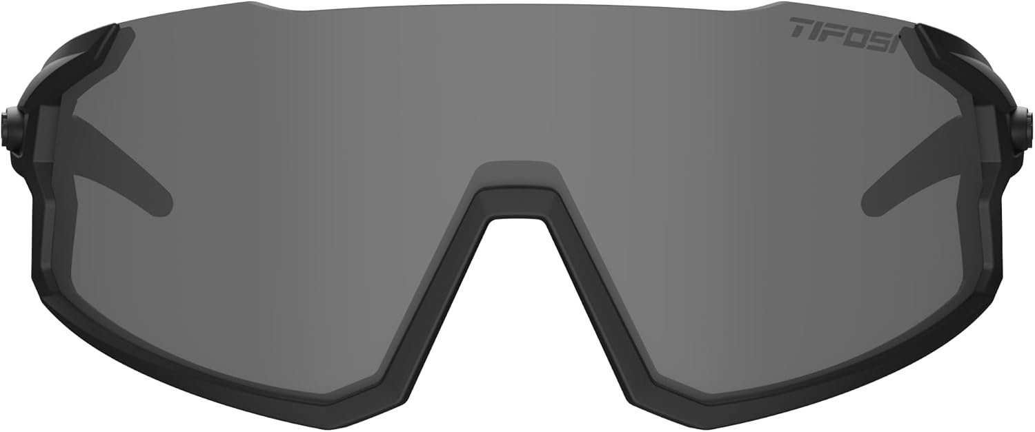 Tifosi Optics Stash Sunglasses – Ideal For Cycling (Gravel, MTB & Road), Baseball, Softball & Pickleball(Blackout (Smoke/Ac Red/Clear))