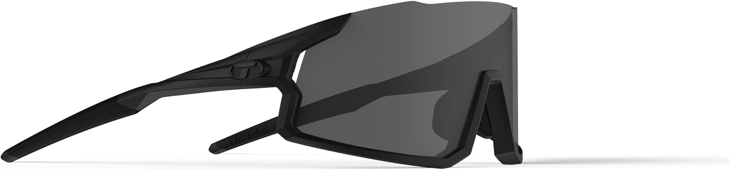 Tifosi Optics Stash Sunglasses – Ideal For Cycling (Gravel, MTB & Road), Baseball, Softball & Pickleball(Blackout (Smoke/Ac Red/Clear))