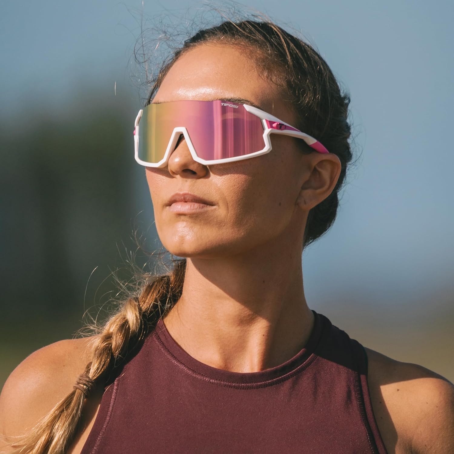 Tifosi Optics Stash Sunglasses – Ideal For Cycling (Gravel, MTB & Road), Baseball, Softball & Pickleball(Race Pink (Clarion Pink/Ac Red/Clear))