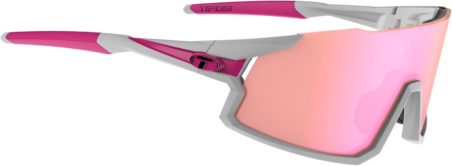 Tifosi Optics Stash Sunglasses – Ideal For Cycling (Gravel, MTB & Road), Baseball, Softball & Pickleball(Race Pink (Clarion Pink/Ac Red/Clear))
