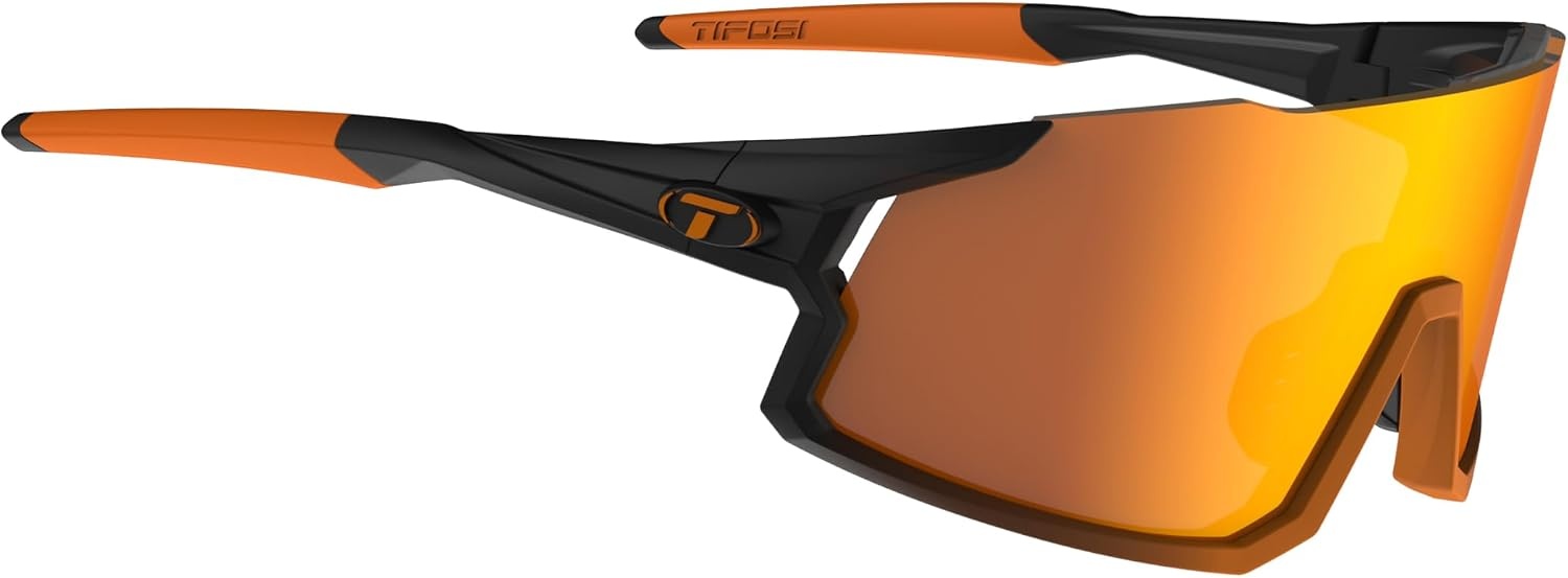 Tifosi Optics Stash Sunglasses – Ideal For Cycling (Gravel, MTB & Road), Baseball, Softball & Pickleball(Black Orange Fade (Clarion Orange/Ac Red/Clear))