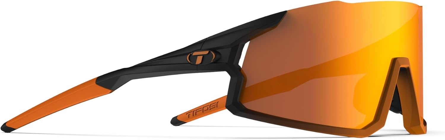Tifosi Optics Stash Sunglasses – Ideal For Cycling (Gravel, MTB & Road), Baseball, Softball & Pickleball(Black Orange Fade (Clarion Orange/Ac Red/Clear))