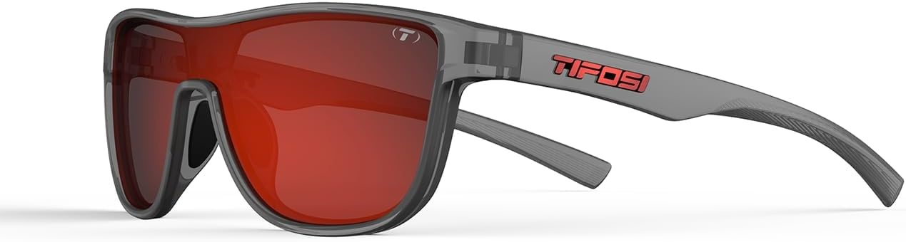 Tifosi Sizzle Tangle Free Sport Sunglasses – Ideal For Running, Cycling, Golf, Pickleball, Tennis and Trendy Lifestyle Look(Satin Vapor (Smoke Red Lens))