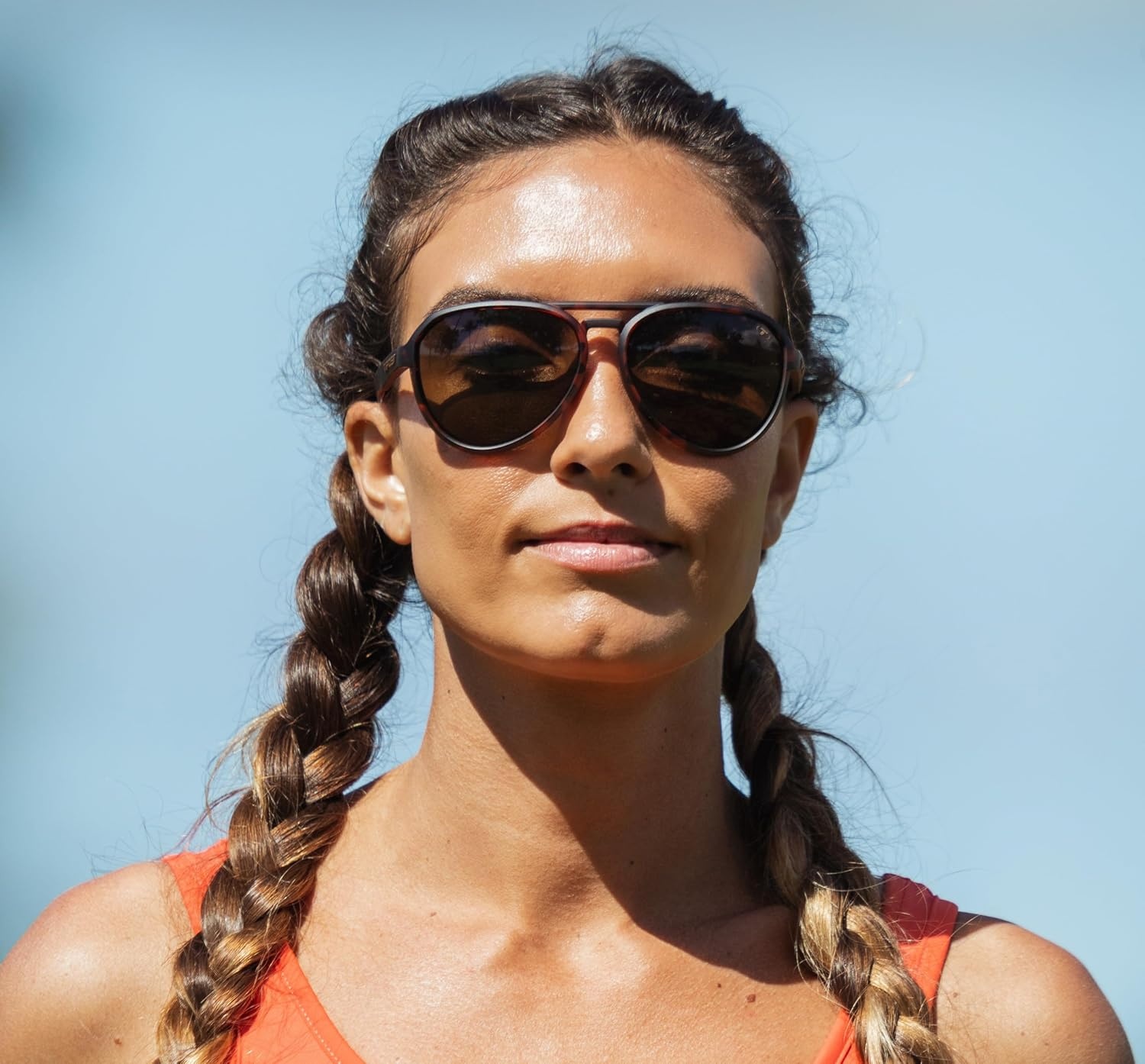 Tifosi Selca Tangle Free Aviator Men & Womens Sunglasses – Ideal for Golf, Hiking, Running, Pickleball & Great Lifestyle Look(Matte Tortoise (Brown))