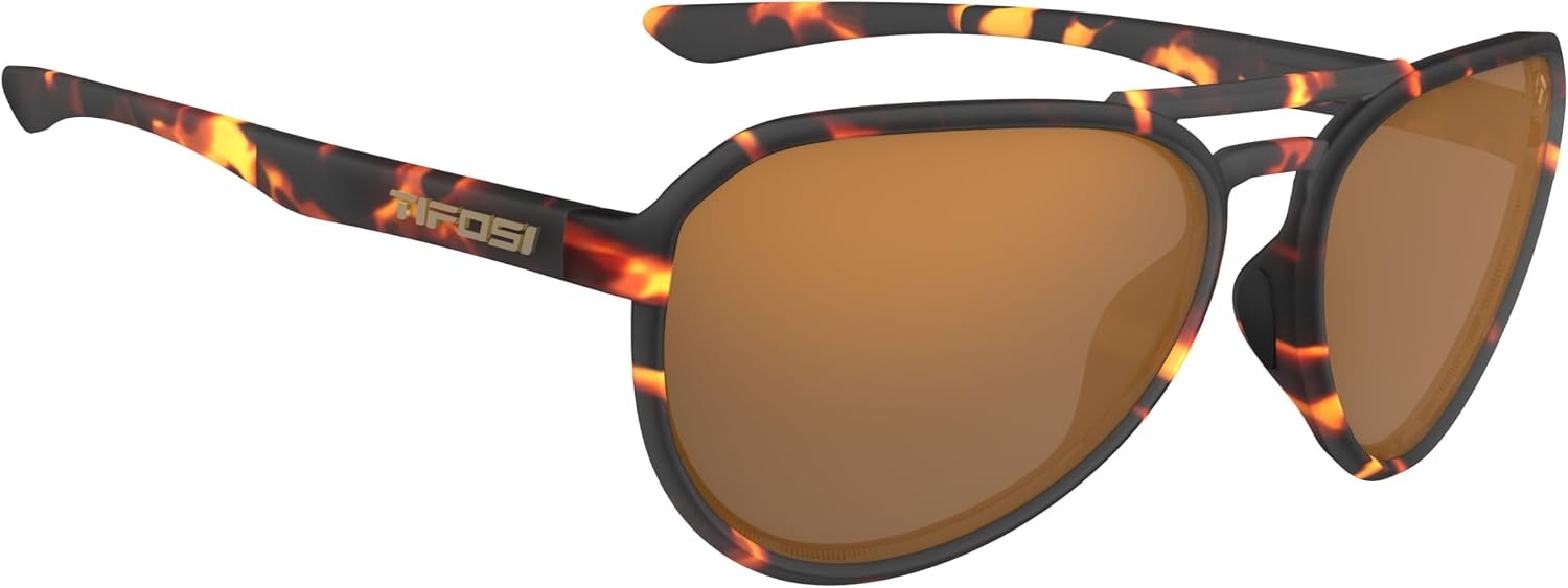 Tifosi Selca Tangle Free Aviator Men & Womens Sunglasses – Ideal for Golf, Hiking, Running, Pickleball & Great Lifestyle Look(Matte Tortoise (Brown))