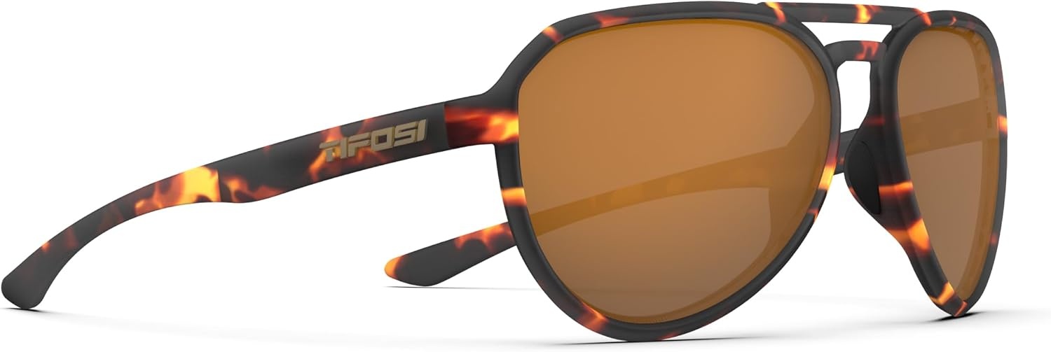 Tifosi Selca Tangle Free Aviator Men & Womens Sunglasses – Ideal for Golf, Hiking, Running, Pickleball & Great Lifestyle Look(Matte Tortoise (Brown))