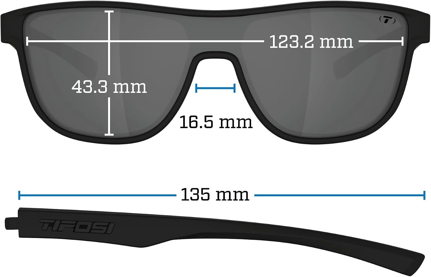 Tifosi Sizzle Tangle Free Sport Sunglasses – Ideal For Running, Cycling, Golf, Pickleball, Tennis and Trendy Lifestyle Look(Blackout (Smoke Lens))
