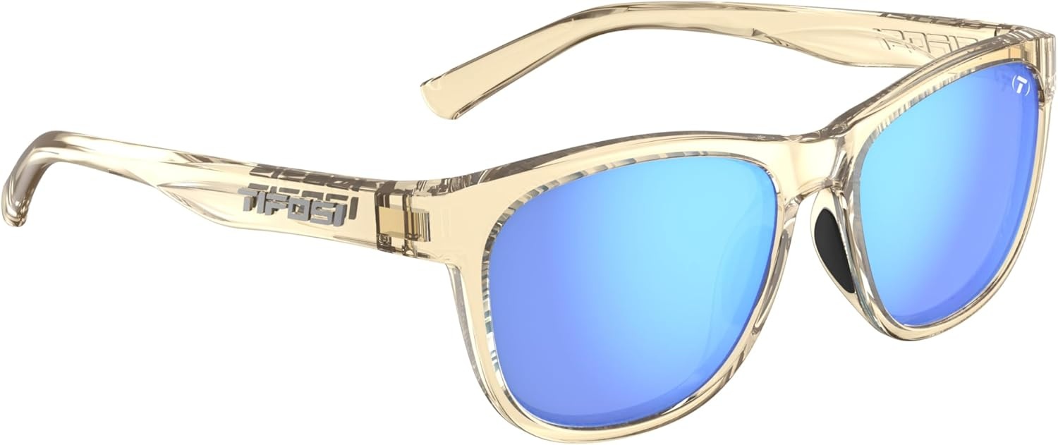 Tifosi Swank Sport Sunglasses – Tangle Free – Ideal For Cycling, Golf, Hiking, Pickleball, Running and Great Lifestyle Look(Golden Ray/Sky Blue Mirror)