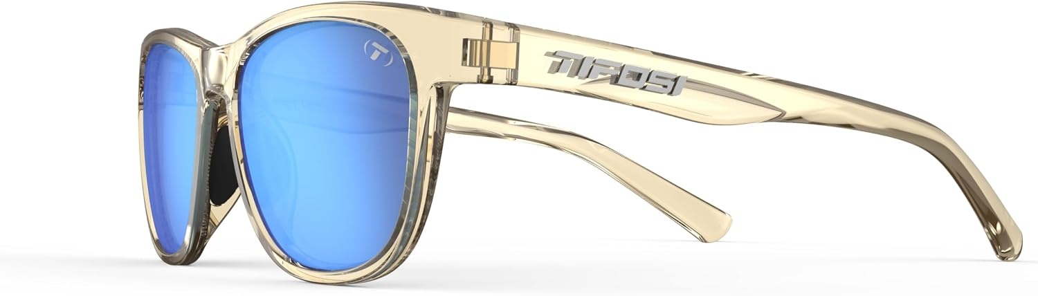 Tifosi Swank Sport Sunglasses – Tangle Free – Ideal For Cycling, Golf, Hiking, Pickleball, Running and Great Lifestyle Look(Golden Ray/Sky Blue Mirror)