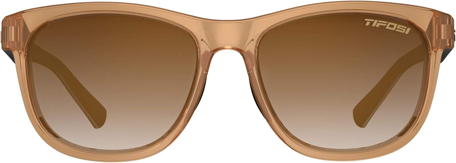 Tifosi Swank Sport Sunglasses – Tangle Free – Ideal For Cycling, Golf, Hiking, Pickleball, Running and Great Lifestyle Look(Crystal Brown Onyx/Brown Gradient Lens)