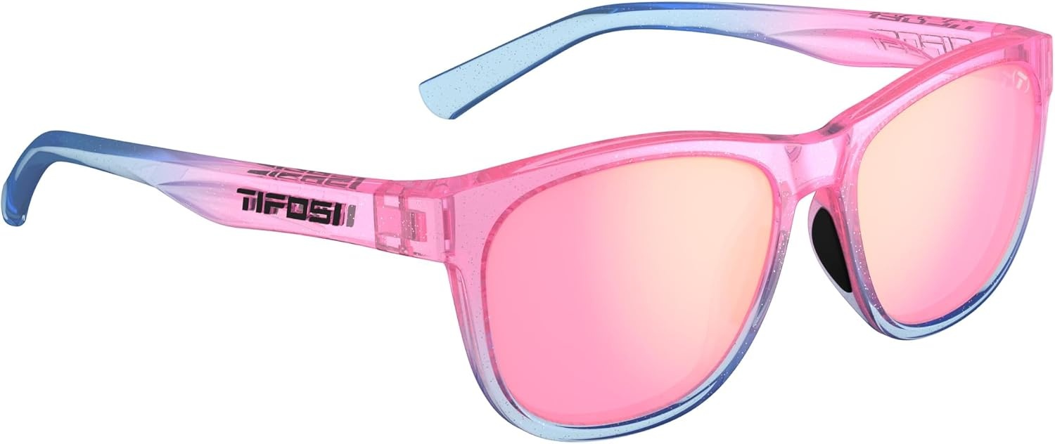 Tifosi Swank Sport Sunglasses – Tangle Free – Ideal For Cycling, Golf, Hiking, Pickleball, Running and Great Lifestyle Look(Cotton Candy Swirl/Pink Mirror)