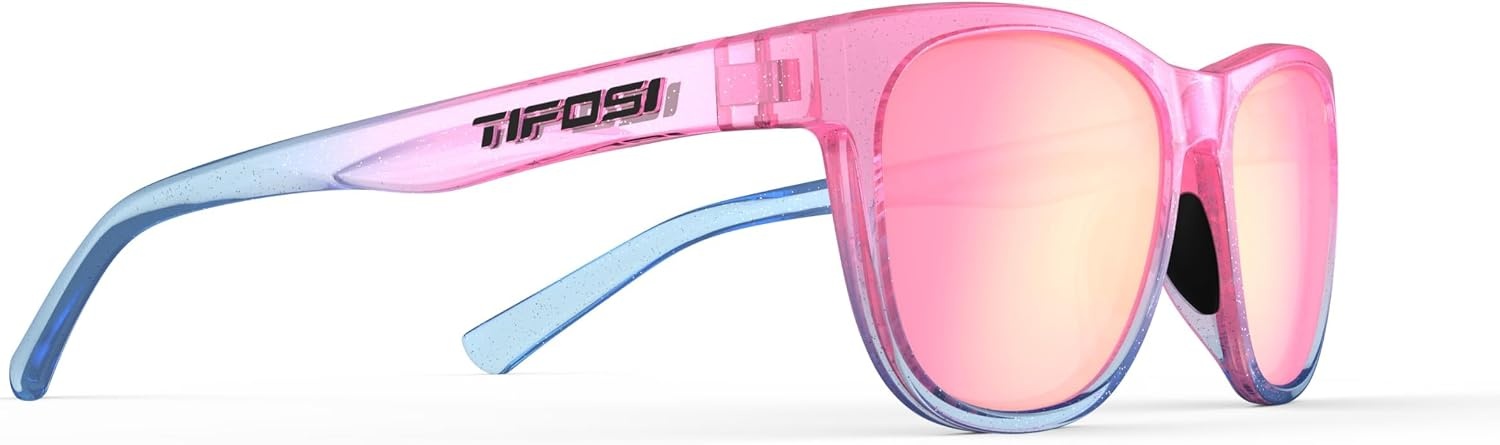 Tifosi Swank Sport Sunglasses – Tangle Free – Ideal For Cycling, Golf, Hiking, Pickleball, Running and Great Lifestyle Look(Cotton Candy Swirl/Pink Mirror)
