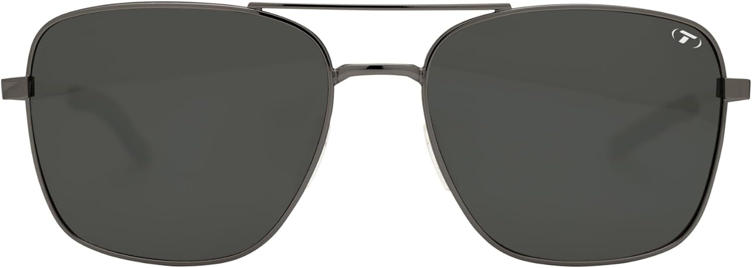 Tifosi Shwae Tangle Free Aviator Sunglasses For Men & Women – Ideal For Flying, Golf, Hiking and Running(Square 2.0 Graphite (Smoke Lens))