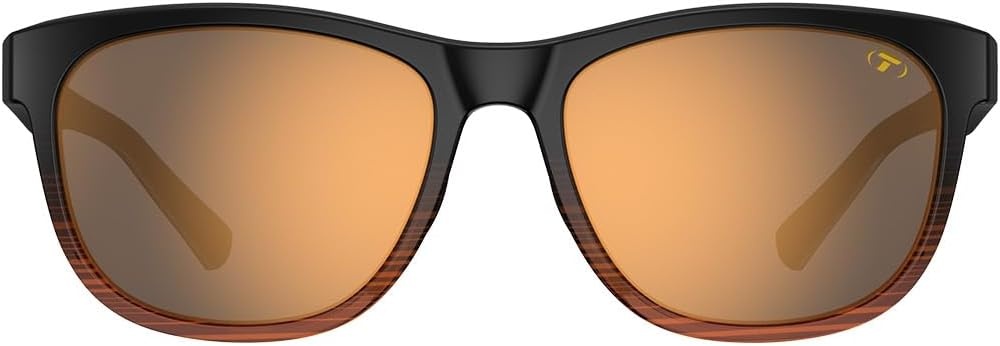 Tifosi Swank Sport Sunglasses – Tangle Free – Ideal For Cycling, Golf, Hiking, Pickleball, Running and Great Lifestyle Look(Brown Fade/Brown Lens)