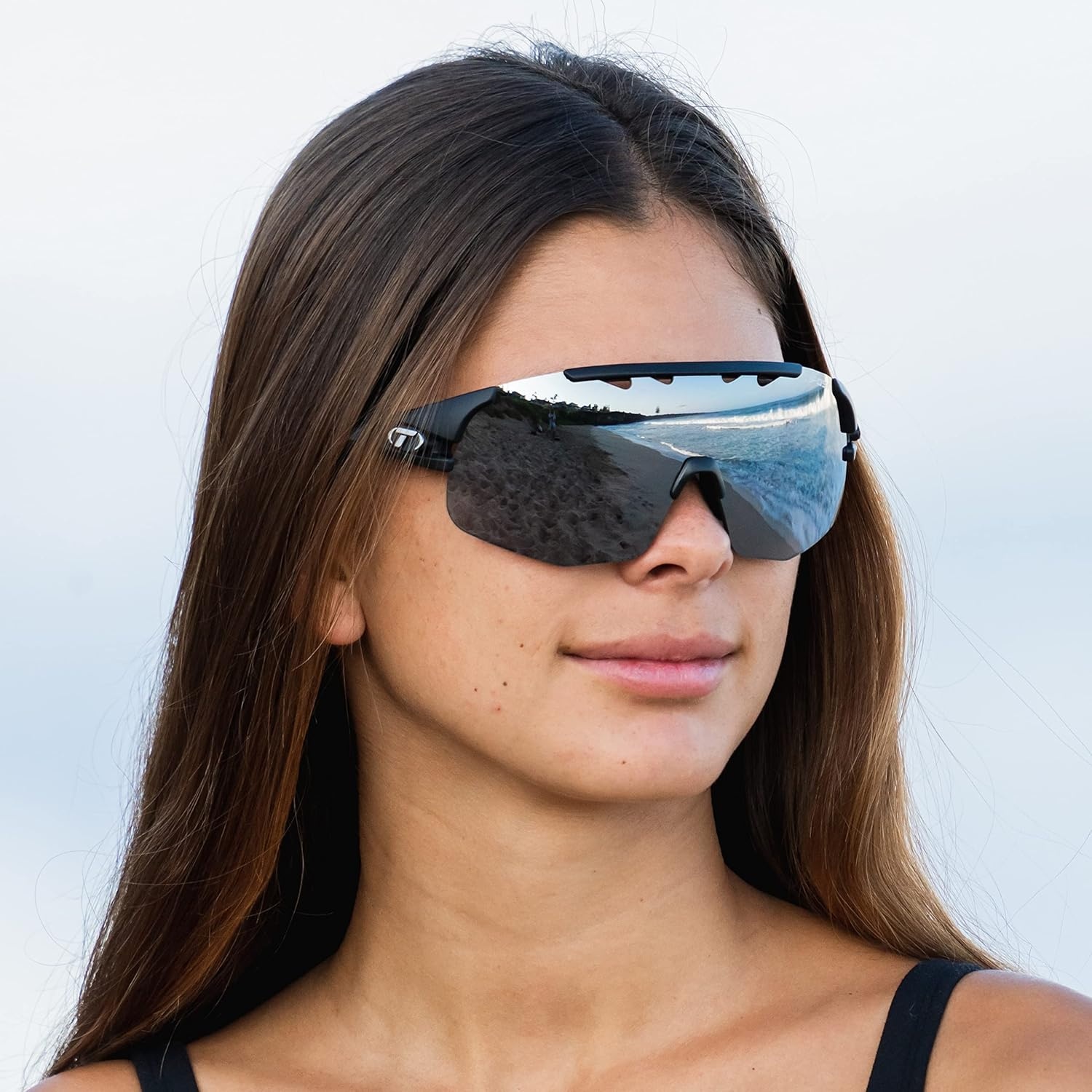 Tifosi Optics Sledge Lite Sunglasses – Ideal For Cycling (Road, Gravel, MTB), Baseball & Softball(Matte Black (Smoke/Ac Red/Clear Lenses))