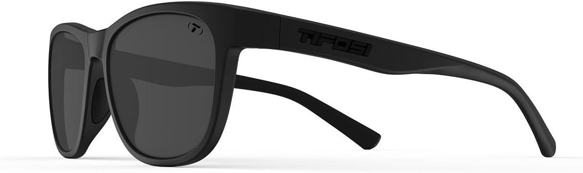 Tifosi Swank Sport Sunglasses – Tangle Free – Ideal For Cycling, Golf, Hiking, Pickleball, Running and Great Lifestyle Look(Blackout/Smoke Lens)