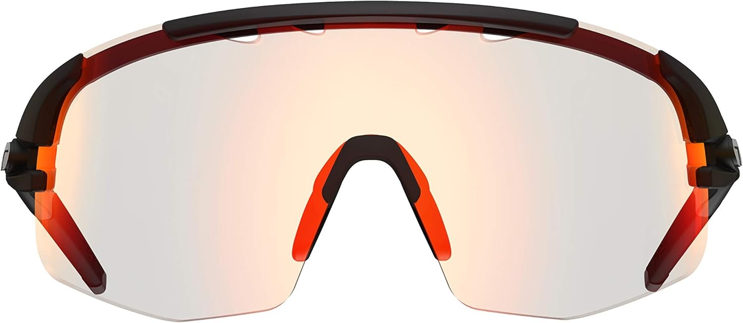 Tifosi Optics Sledge Lite Sunglasses – Ideal For Cycling (Road, Gravel, MTB), Baseball & Softball(Matte Black (Clarion Red Fototec Lenses))