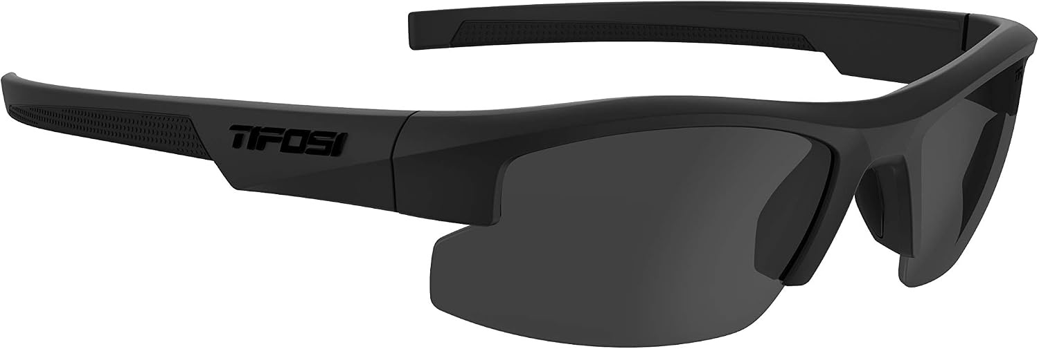 Tifosi ShutOut Multi-Sport Sunglasses – Ideal For Baseball, Golf and Great Lifestyle Look(Blackout (Smoke Lens))