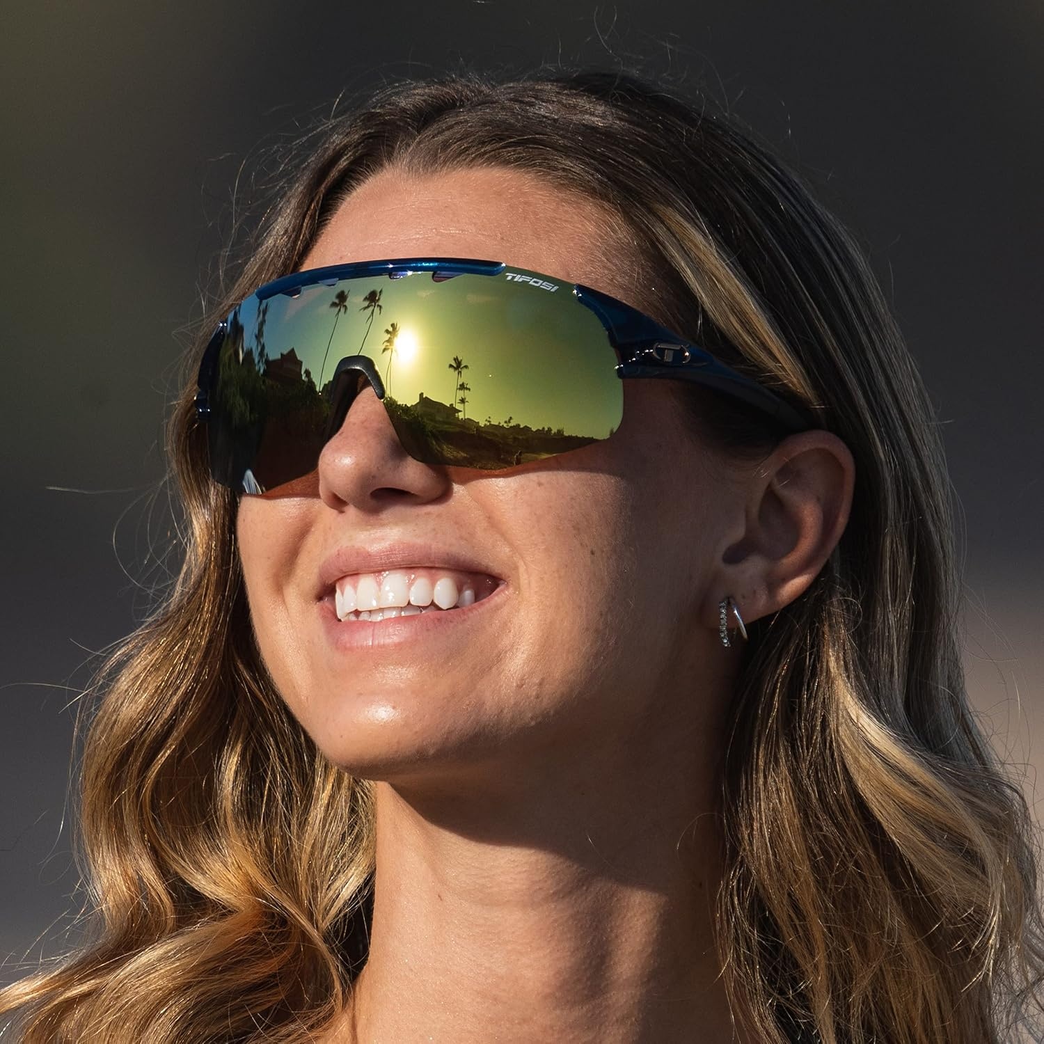 Tifosi Optics Sledge Lite Sunglasses – Ideal For Cycling (Road, Gravel, MTB), Baseball & Softball(Midnight Navy (Clarion Yellow/Ac Red/Clear))