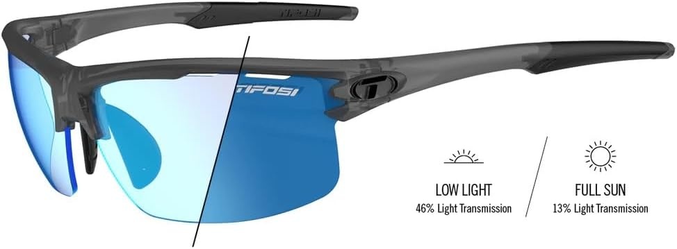 Rivet Sport Sunglasses, Ideal For Cycling, Golf, Pickleball, Running And Tennis(Satin Vapor (Clarion Blue Fototec))