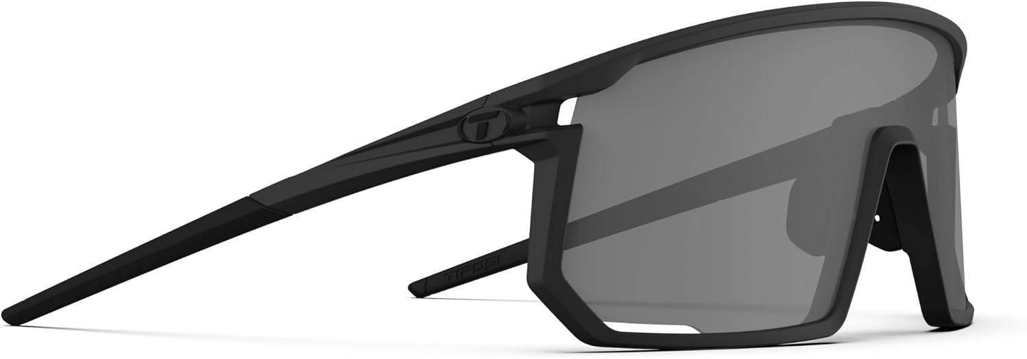 Tifosi Moab Full Frame Cycling Sunglasses – Baseball, Pickleball(Blackout (Smoke/Ac Red/Clear))